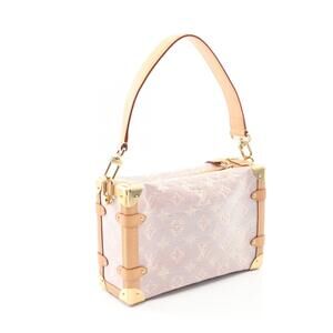 Louis Vuitton Handbag Canvas Side Trunk Brown Leather Pink
